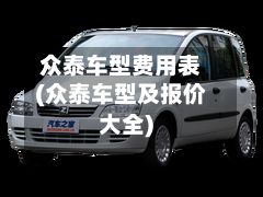 众泰车型费用表(众泰车型及报价大全)-第3张图片
